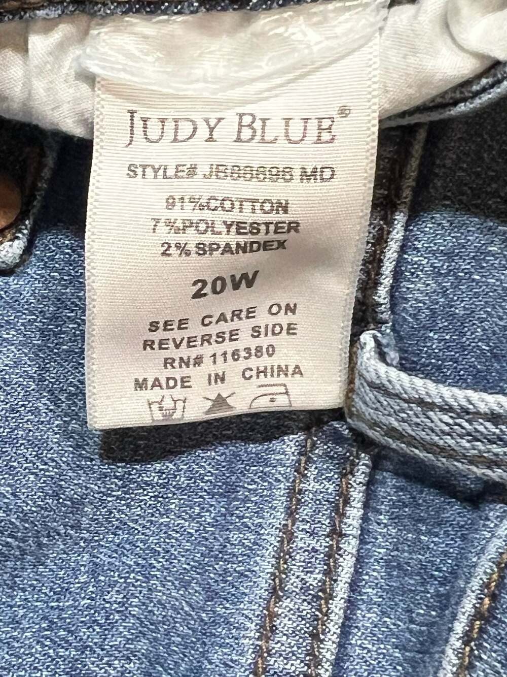 Judy Blue Style JB88898 MD Boot Cut Jeans Size 20W - Picture 4 of 6